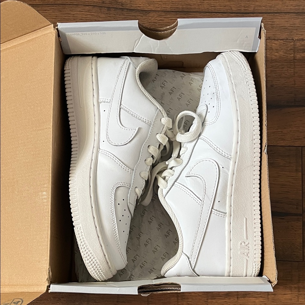 Nike Air Force Ones White Low-Top Leather Sneakers